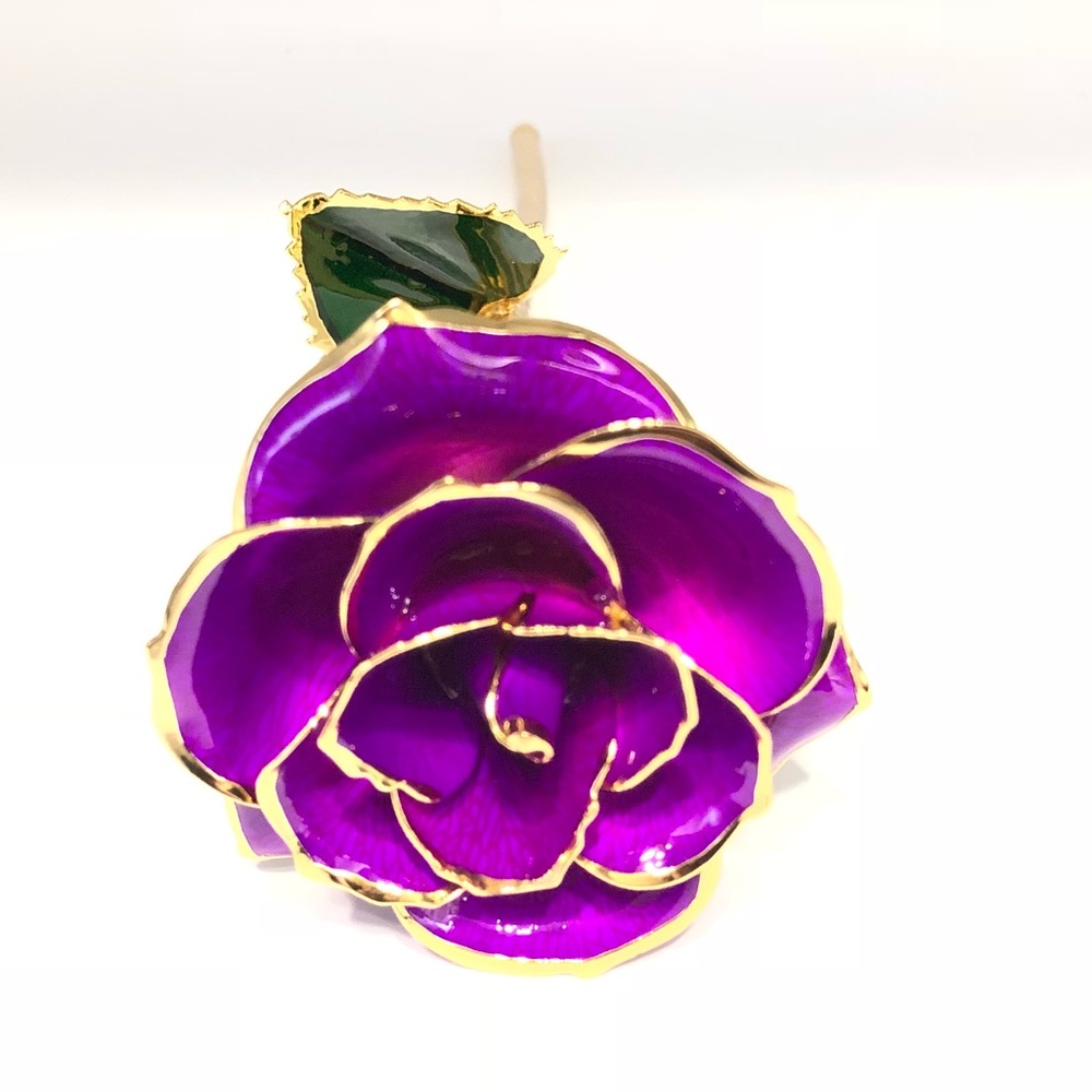 New!! Purple gold dipped rose in yellow gold